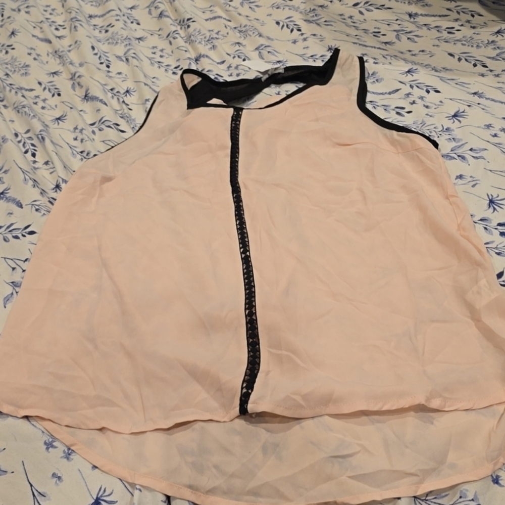 ❤️10/$13 New Dressy Elegant Pink Black Sleeveless Top
